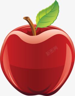 卡通3d食物剪影手绘红苹果素材