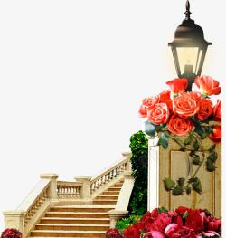 欧式别墅楼梯玫瑰地产素材
