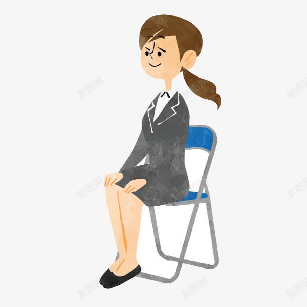 卡通坐姿png免抠素材_88icon https://88icon.com 卡通 卡通坐姿 手绘女生 标准坐姿 礼貌标志