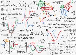 手写数学方程式数学草稿花纹底纹矢量图高清图片
