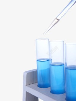 蓝色化学实验滴管素材
