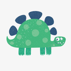 扁平化恐龙后背绿色创意恐龙动物元素高清图片