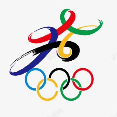 弧度线条北京奥运五环图标图标