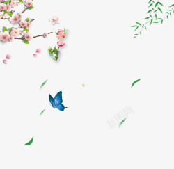 小清新唯美花朵蝴蝶装饰图案素材