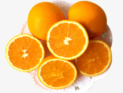盘装切开的橙子素材