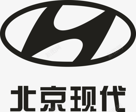 北京现代logo矢量图图标图标