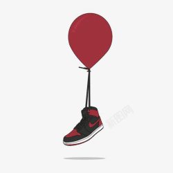 黑红配色卡通篮球鞋高清图片