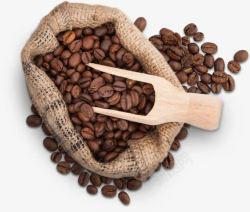 咖啡麻布袋品质咖啡豆高清图片