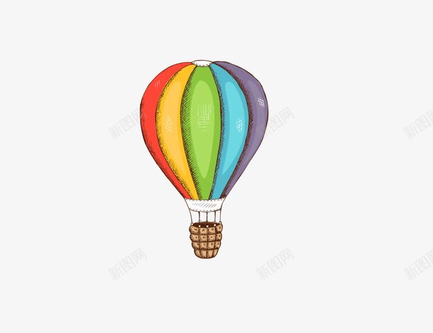 彩绘热气球png免抠素材_88icon https://88icon.com 儿童画 彩绘热气球 手绘 空气球 降落伞