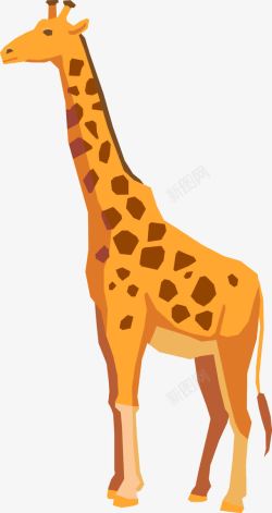 野生动物长颈鹿卡通图素材
