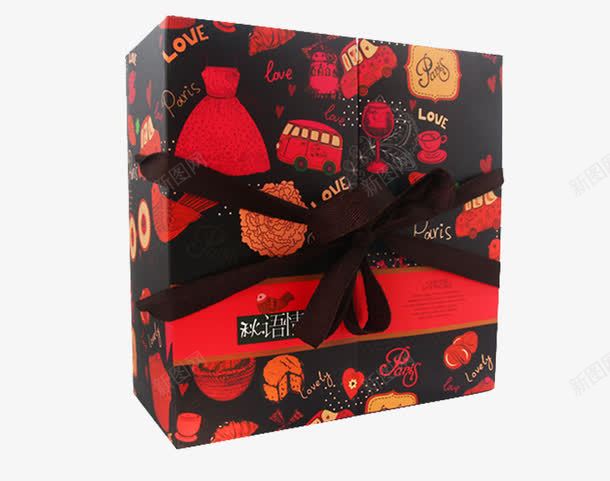 欧式糖果糕点盒子png免抠素材_88icon https://88icon.com 中秋月饼盒 糖果包装盒 黑色蝴蝶结