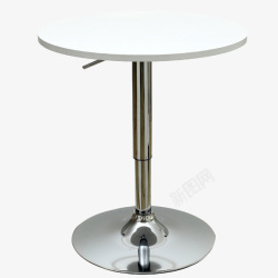 桌子实木白色圆形酒吧桌高清图片