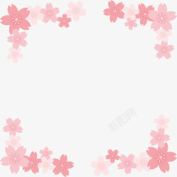 自然框架粉色美丽花朵框架高清图片