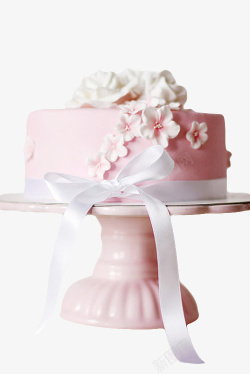 粉色小清新婚礼樱花蛋糕素材