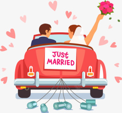 开婚车开婚车的新郎新娘高清图片