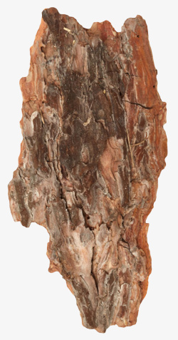 红色带裂纹树皮的旧木块实物素材