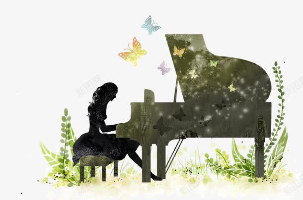 手绘png免抠素材_88icon https://88icon.com psd 人影 元素 免费下载 分层 手绘 笔刷 素材 纹理 花 设计 钢琴 韩国