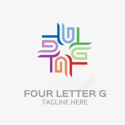 七彩弧线彩色线条logo矢量图图标高清图片