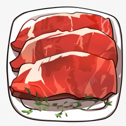 一盘新鲜牛肉素材