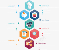信息图形收纳彩色多边形信息图表矢量图高清图片