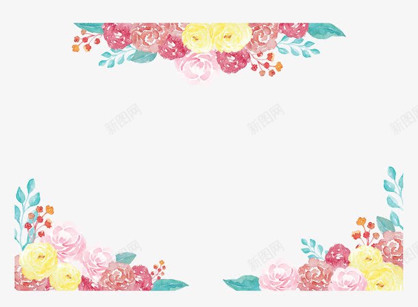 手绘风浪漫花朵边框png免抠素材_88icon https://88icon.com 手绘风 春天 春天边框 春花 浪漫花朵 矢量png