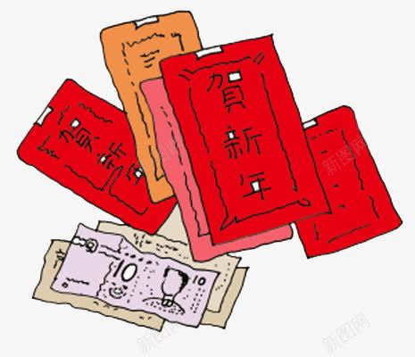 新年贺卡png免抠素材_88icon https://88icon.com 免费PNG 免费素材 压岁钱 新年红包