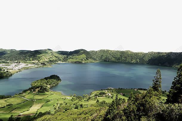 深绿色山水风景png免抠素材_88icon https://88icon.com 农田 山峦 山水 山水风景 湖水 湖泊 湖泊美景 绿色山水