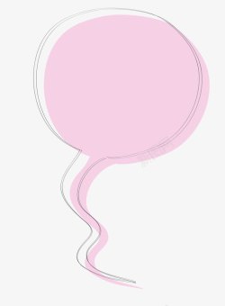 粉色气球简约联想线条对话框素材