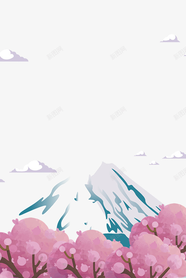 浪漫日本樱花富士山装饰psd免抠素材_88icon https://88icon.com 唯美樱花 日本樱花 春季 樱花节 浪漫樱花 清明樱花祭 粉红樱花 美丽的富士山