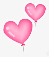 粉色温馨手绘爱心气球素材