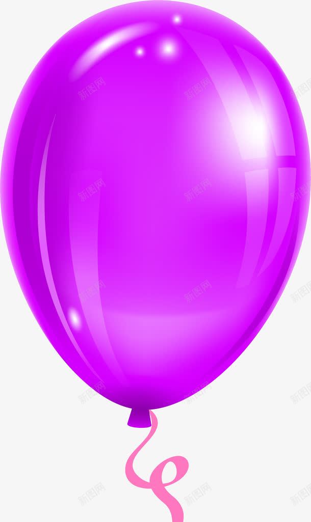 简约紫色气球png免抠素材_88icon https://88icon.com 光晕 免抠PNG 气球 简约 紫色 绳子 闪光