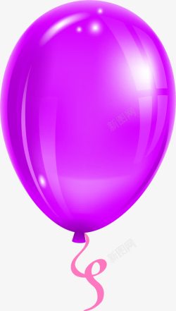 有绳子的气球简约紫色气球高清图片