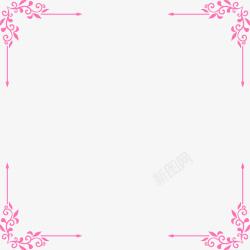 手绘粉色花边矢量图素材