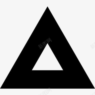 三角形对两不同大小的黑色和白色图标图标