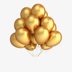 金色球立体金色缤纷彩色气球装饰素高清图片