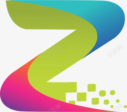 钻石字母Z型彩色logo商标图标图标