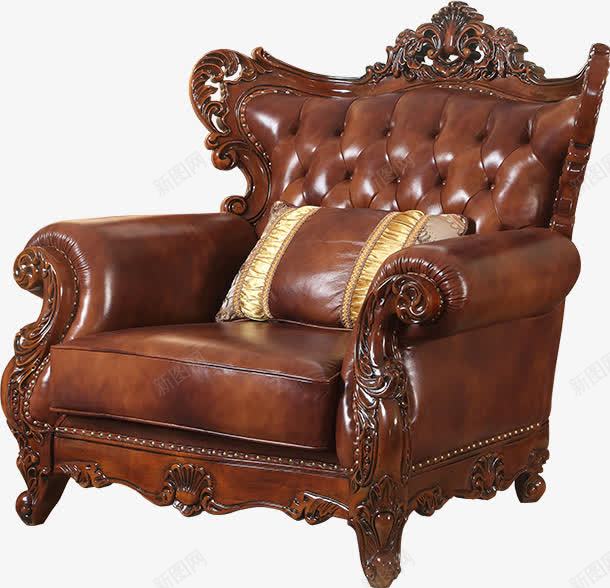 欧式美式沙发棕色png免抠素材_88icon https://88icon.com 棕色 欧式 沙发 美式