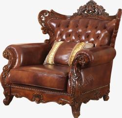 欧式美式沙发棕色素材