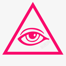 粉色边框眼镜图案正三角形素材