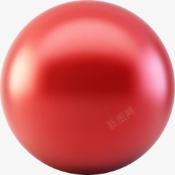 立体球体红色气球高清图片