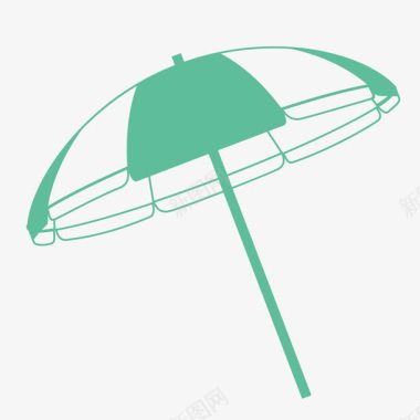 海边度假插画沙滩伞图标图标