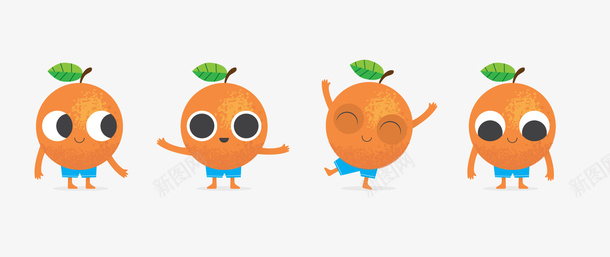 可爱表情橙子png免抠素材_88icon https://88icon.com 卡通橙子 卡通水果 新奇士橙 橘子 橘子小人 背景装饰