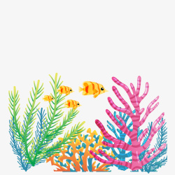 炫丽热带海洋珊瑚藻素材