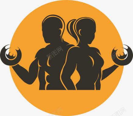健身圆形男女健身俱乐部logo图标图标