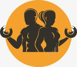 专家俱乐部圆形男女健身俱乐部logo图标高清图片