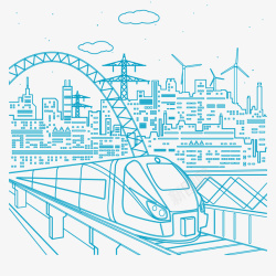 创建和谐城市城市中高铁立交桥图高清图片