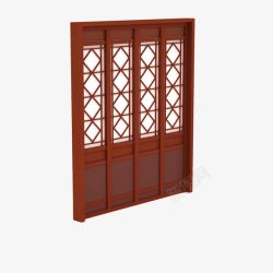 古典红色家具中国风门框素材