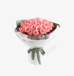 条纹礼物戴安娜粉玫瑰50枝花束高清图片