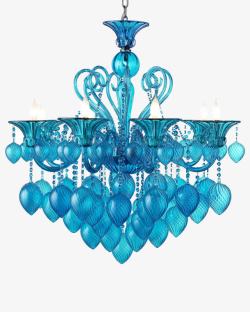 吊灯家具卡通欧式蓝色水晶素材