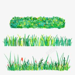 水彩绘花园草地矢量图素材